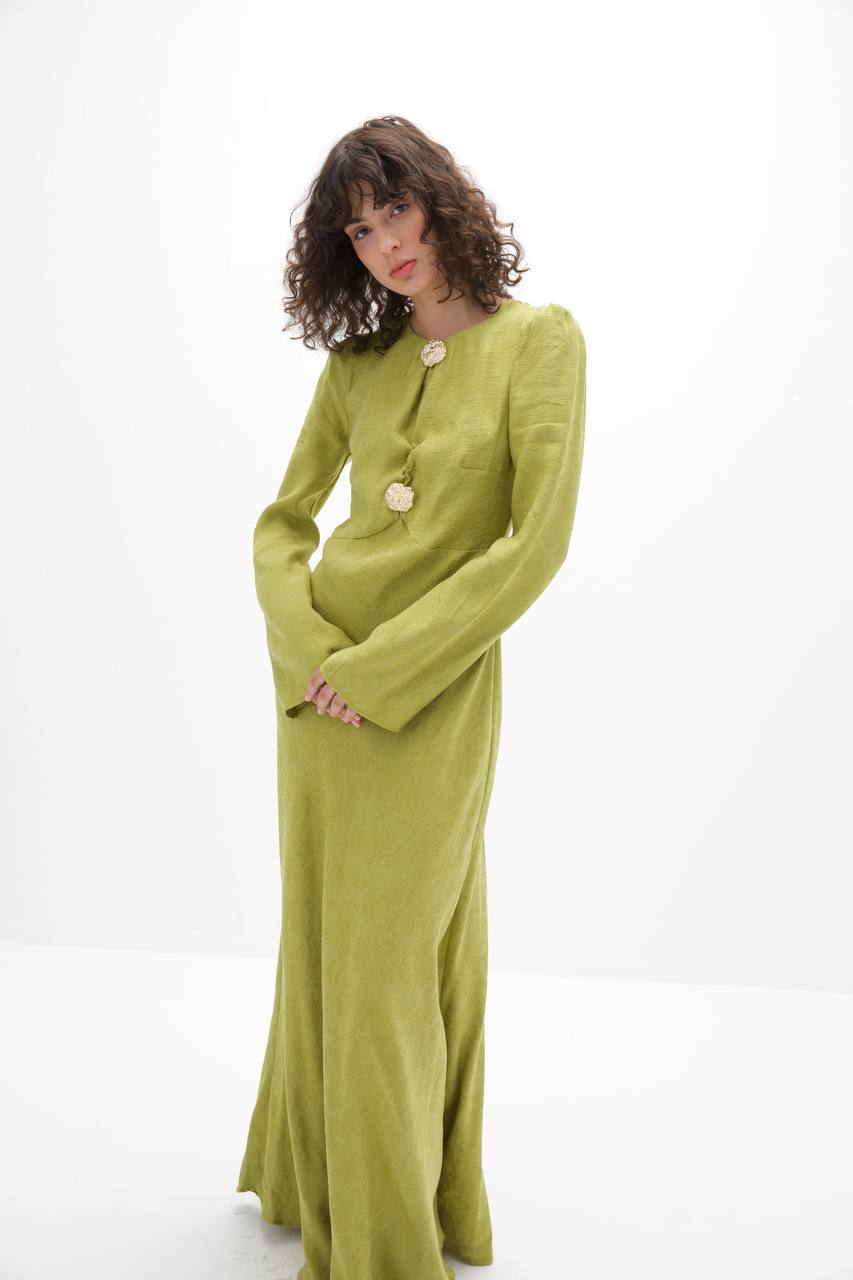 Olive Bloom Maxi Dress – Bild 3