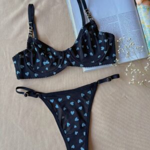Midnight Hearts Lingerie Set