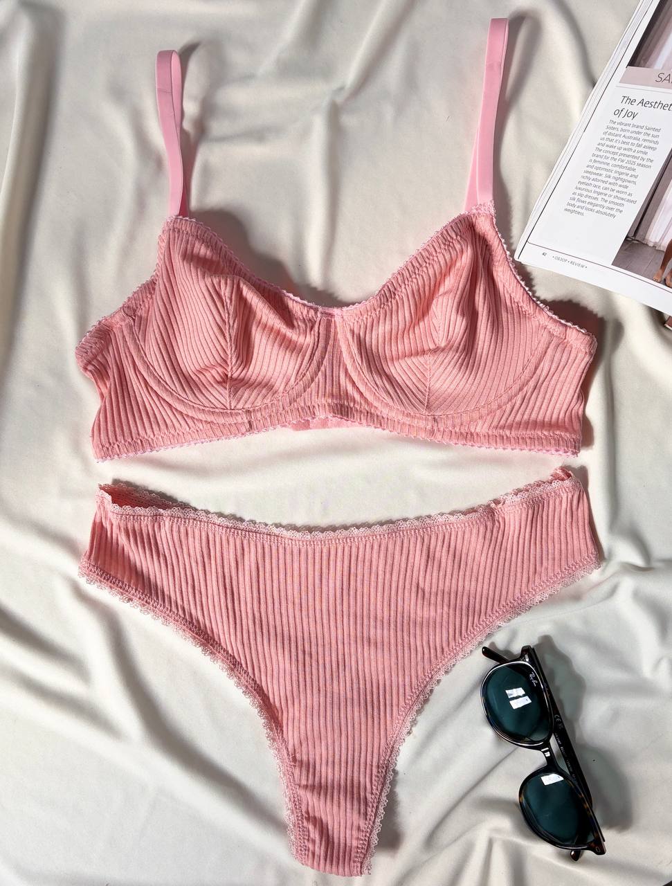 Blush Daisy Baumwolle Dessous Set
