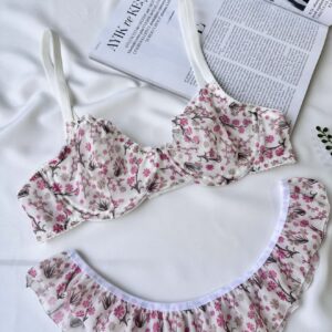 Pink Blossom Floral Bralette Set